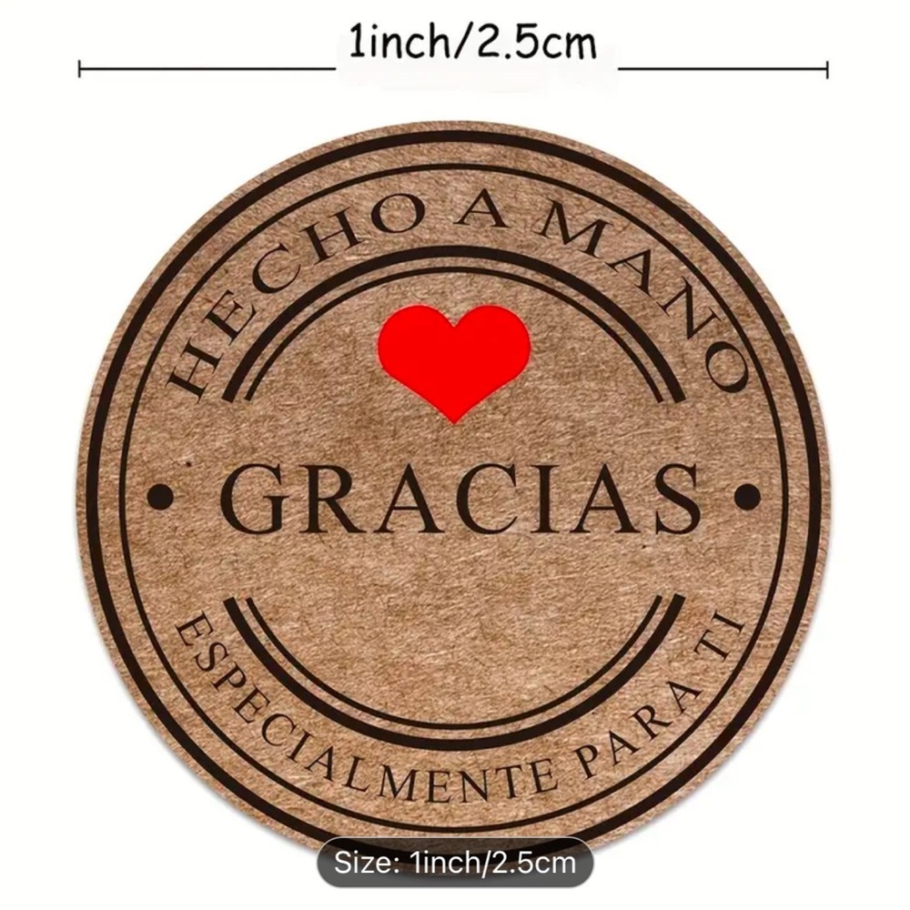 PRICE IS FIRM - Roll of 500 Gracias Thank You Spanish Stickers - Picture 2 of 2